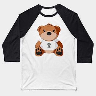 Brain Cancer Awareness Teddy Bear Baseball T-Shirt